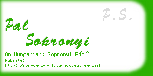 pal sopronyi business card